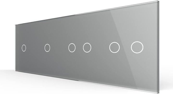 LIVOLO Nur Glasblende 4 Fach für Lichtschalter VL-C7-C2/C2/C1/C1-A Grau