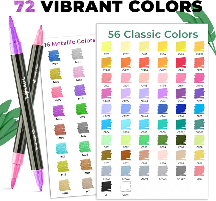 JusArt 72 Acrylstifte für Steine Wasserfest,Acrylic Paint Marker,Zeichnen,Farben Stifte Steine Bemal