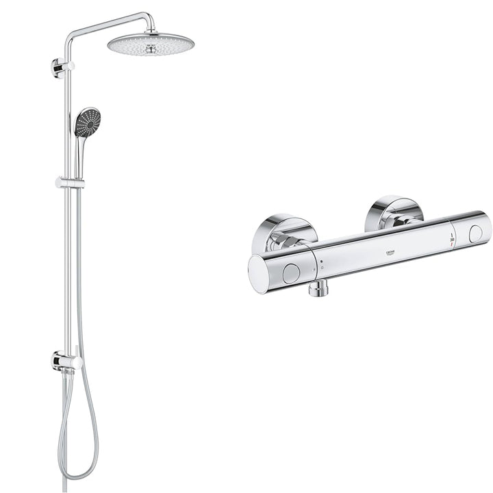 GROHE Vitalio Joy Shower System 260 - Duschsystem mit Umstellung, chrom, 27357002 & Precision Get -