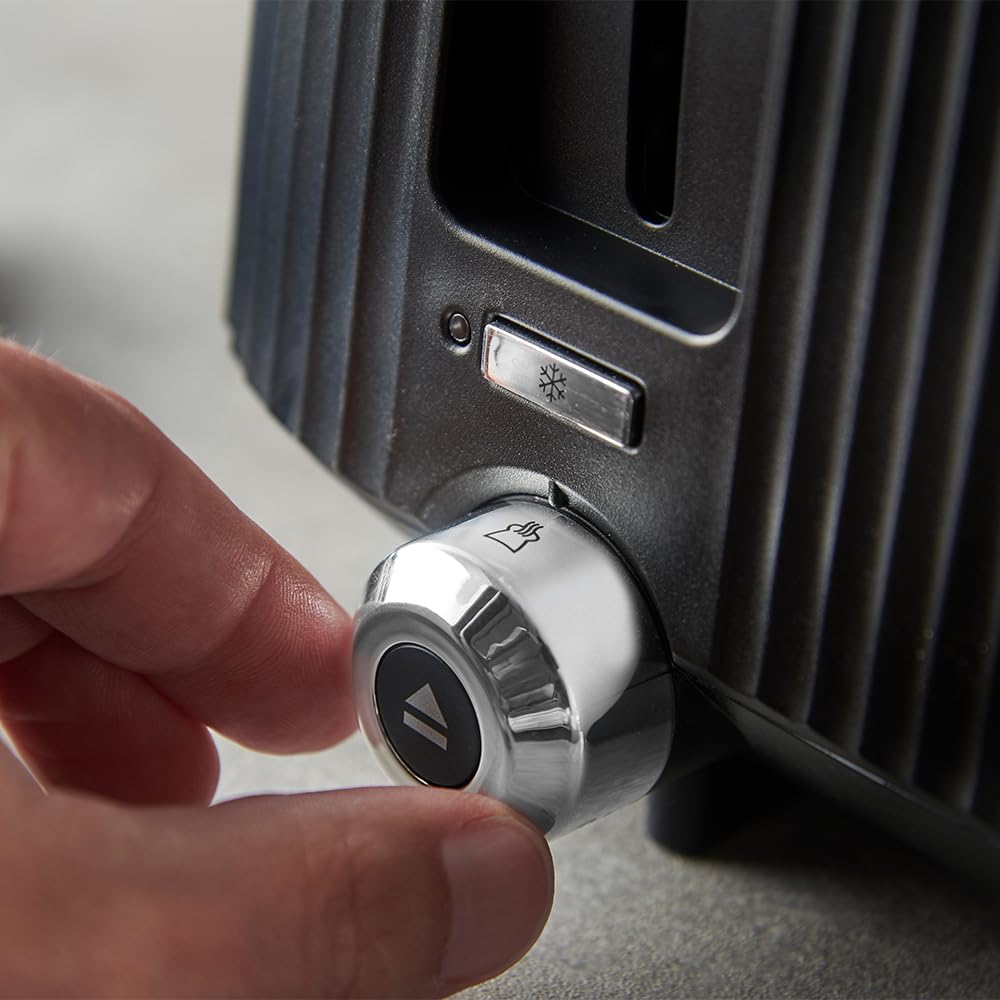 Russell Hobbs Toaster [für 2 Scheiben] Brontë Black (6 Bräunungsstufen, Mattes Finish, Silberakzente