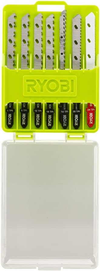 Ryobi Stichsägenblatt Set 10-tlg. RAK10JSBWM (Sägeblatt-Set für Holz, Kunststoff und Metall, für Ryo