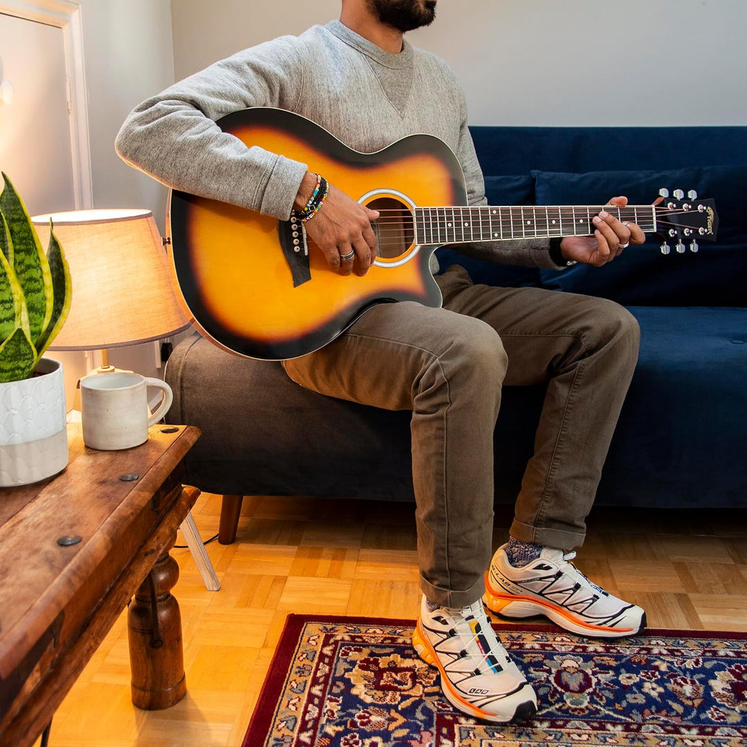 TIGER Akustikgitarre für Anfänger, kleiner Korpus, volle Grösse, Sunburst, sunburst