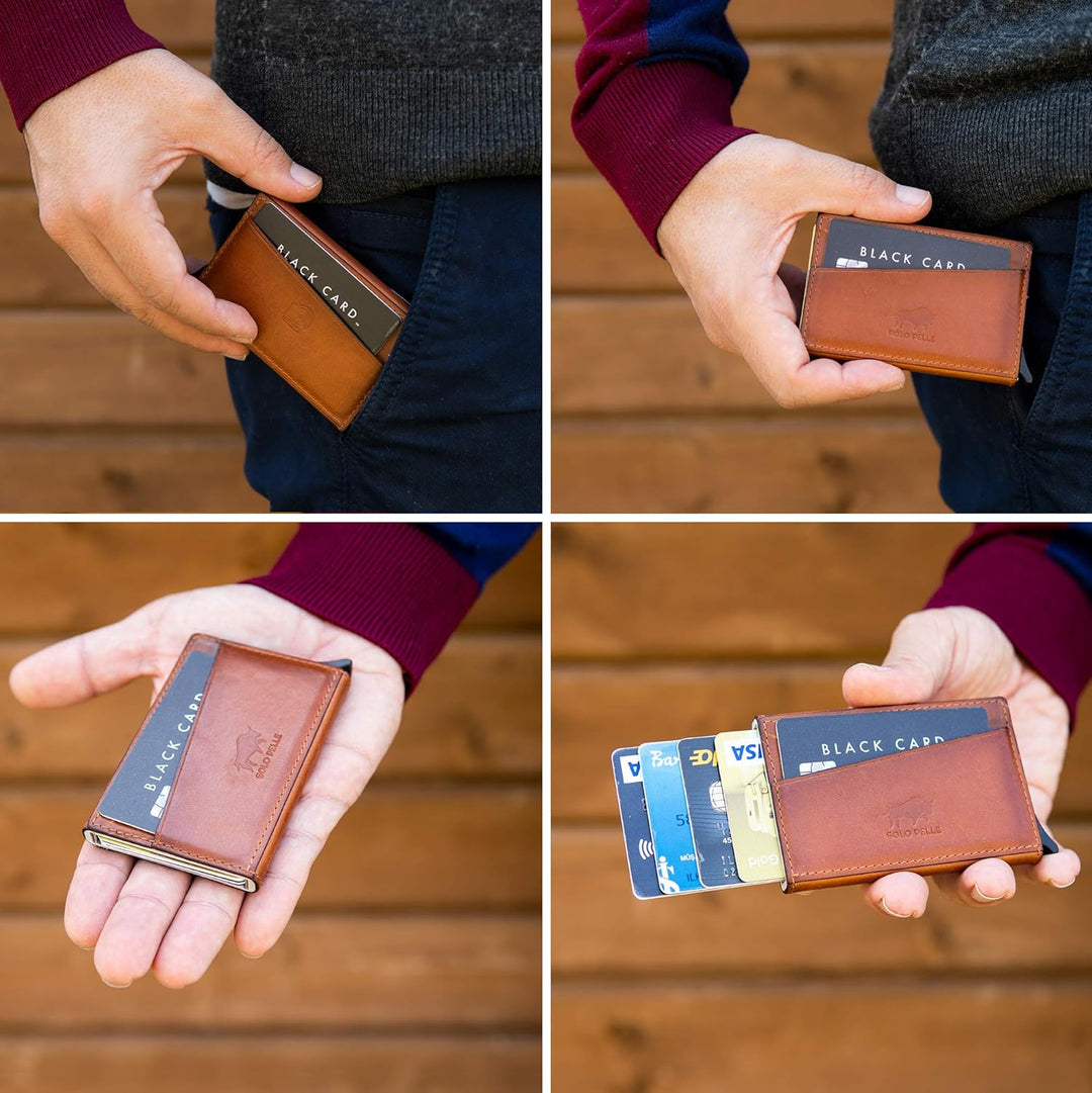 Solo Pelle Kartenetui mit RFID Schutz bis 11 Karten Portmonee Geldbeutel Kreditkartenetui für den Al