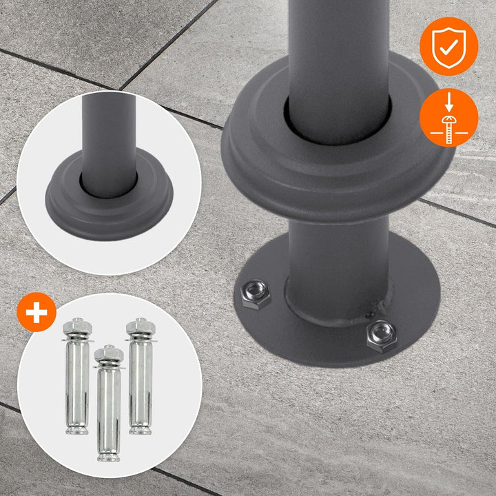 ECD Germany Standbriefkasten mit Zeitungsfach, Briefkasten mit Pfosten, Standfuss freistehend, Brief