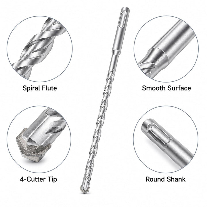 STARVAST SDS Plus Bohrer Set für Beton [8tlg - Ø6-16 & 210mm lang] 4 Schneiden - Langlebige Betonboh