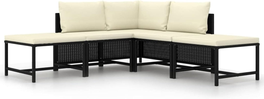 Festnight Lounge Sofa 5-TLG. Modular-Mittelsofa Garten-Sofagarnitur mit Auflagen Gartensofa Gartenmö