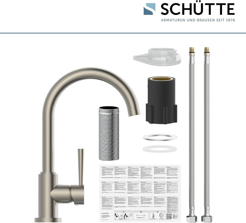 SCHÜTTE 79126 Küchenarmatur CORNWALL, 360 Grad schwenkbarer Wasserhahn Küche, Mischbatterie für die