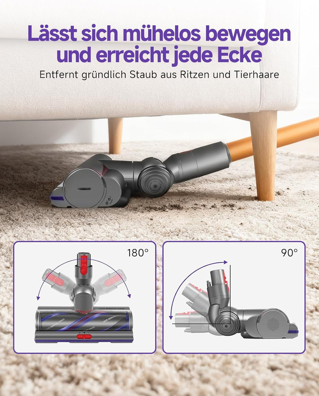 V11 Bodendüse für Dyson V15 V10 V8 V7 SV10 SV11 SV12 SV14 SV15,Torque Drive Bürste,Anti-Tangle,Einst