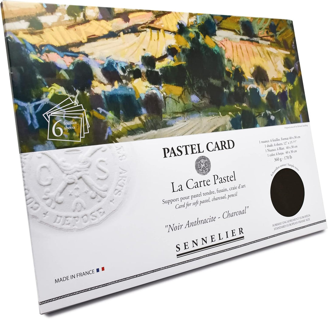 Sennelier La Carte Pastellkarten-Pochette, 40 x 27,9 cm, monochromatisch, Anthrazit Monochromatische