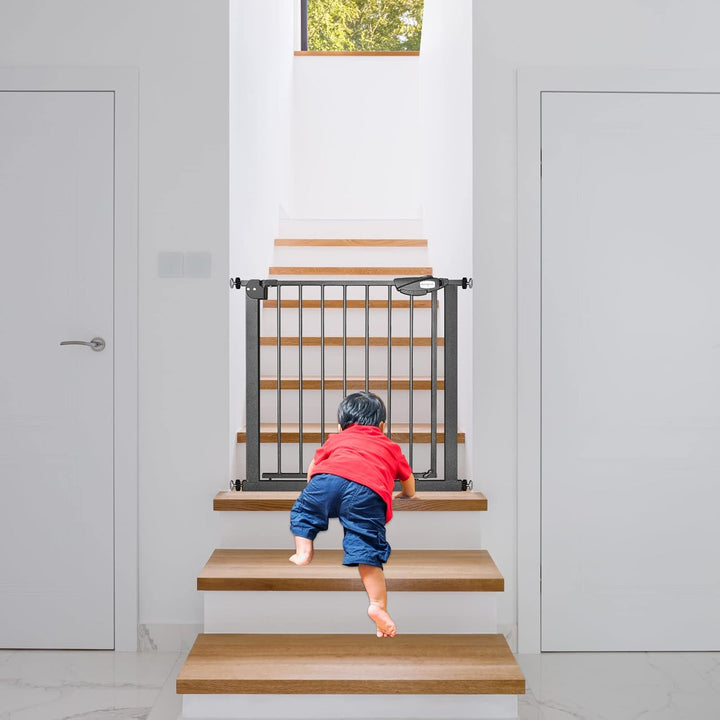 HENGMEI Türschutzgitter Treppengitter ohne bohren Baby Schutzgitter 75-85cm Schliesst automatisch Gi