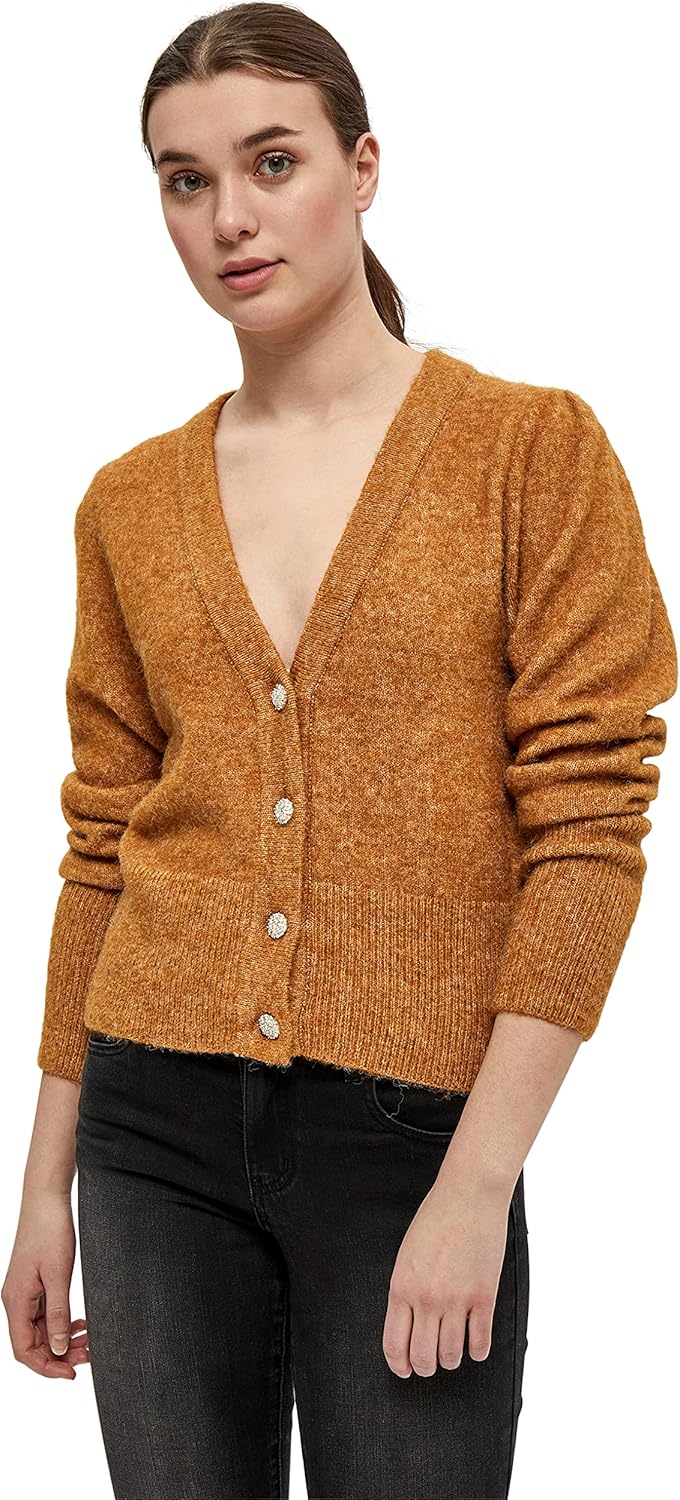 Desires Damen GEA Cardigan Strickjacke XXL 5835m Buckthorn Brown Mel, XXL 5835m Buckthorn Brown Mel