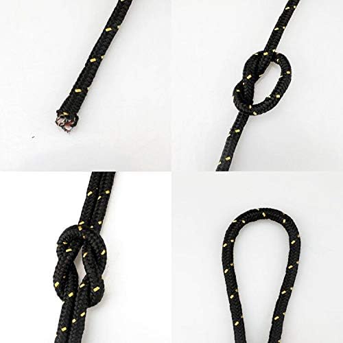 G2PLUS 8mm Paracord Seil, Schwarz Nylonseil, 20M Multifunktional Outdoor Seil, Kletterndes Zugbinde
