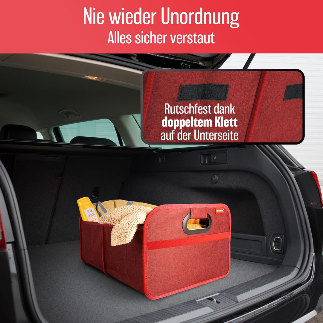 HELDENWERK Kofferraumtasche faltbar mit Anti-Rutsch-Klett - Kofferraum-Organizer, Auto Faltbox, Eink