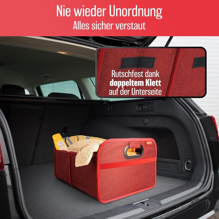 HELDENWERK Kofferraumtasche faltbar mit Anti-Rutsch-Klett - Kofferraum-Organizer, Auto Faltbox, Eink
