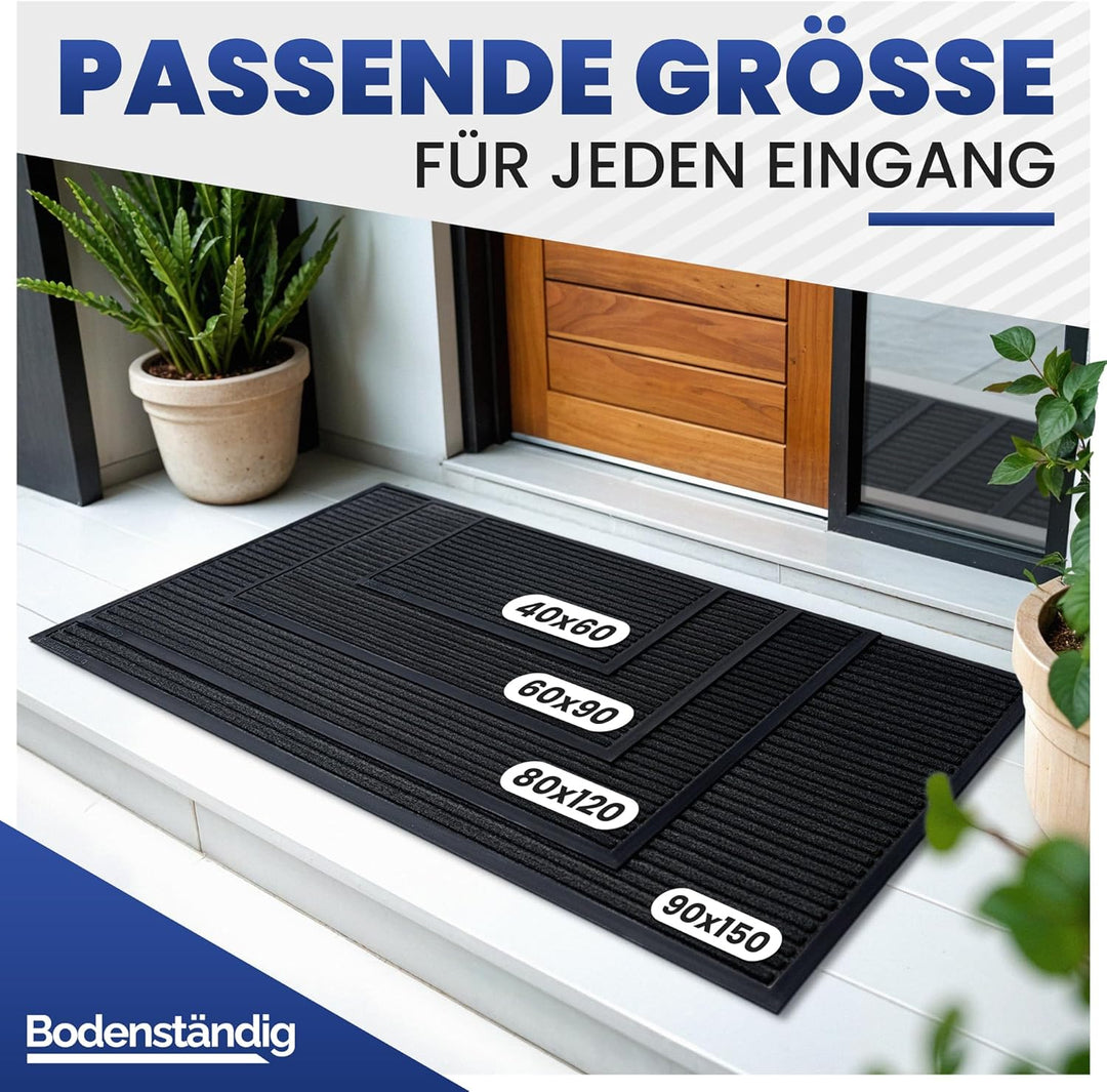 Bodenständig Fussmatte aussen - extrem rutschfest &amp; langlebig - Fussabtreter aussenbereich schwarz 4