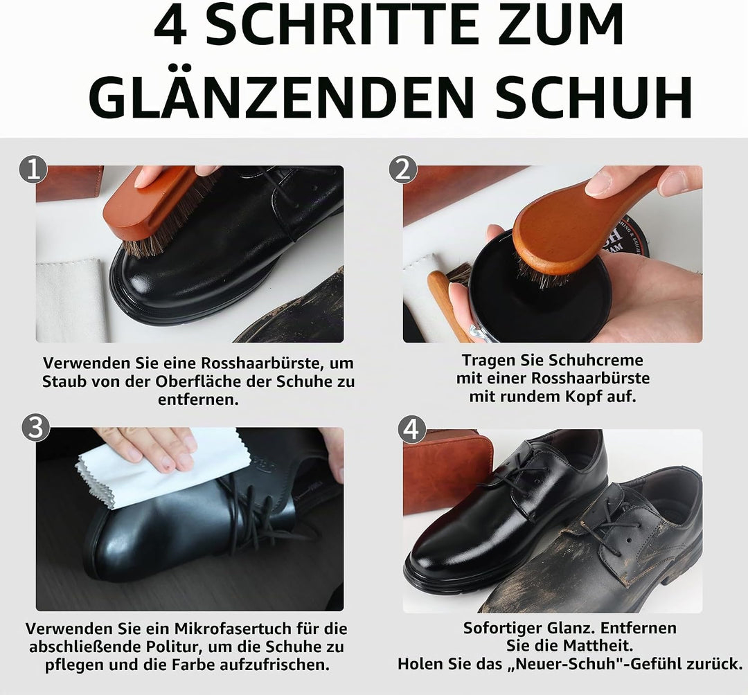Schwarze Schuhcreme Braun Neutral Schuhputzset Leder Stiefel Schuhputzset Leder Pflege Wachs Reinigu