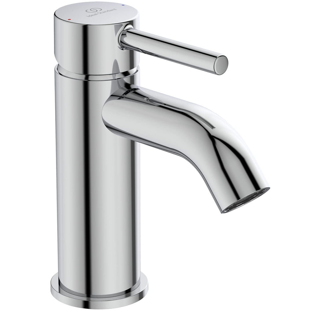 Ideal Standard BC193AA Ceraline Waschtischarmatur mit Push-Open Ventil mit Ablaufgarnitur