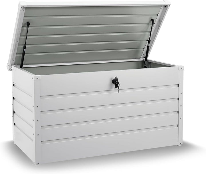 Juskys Metall Aufbewahrungsbox Limani 380 Liter - Outdoor Box - wasserdicht, abschliessbar - Gartenb