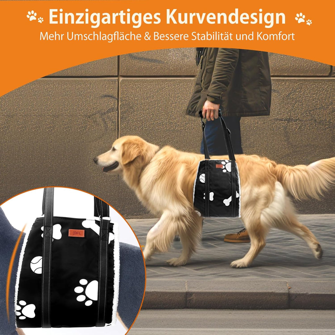 Weiche Hunde Tragehilfe - Verstellbare Gehhilfe für Hunde in verschiedenen Grössen, Sicherheitsunter