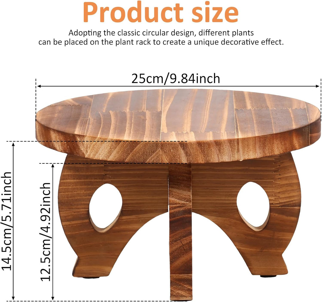 Pflanzenständer aus Holz,Pflanzenhocker Runder,Blumenhocker Holz,Blumenständer Pflanzenständer,Indoo