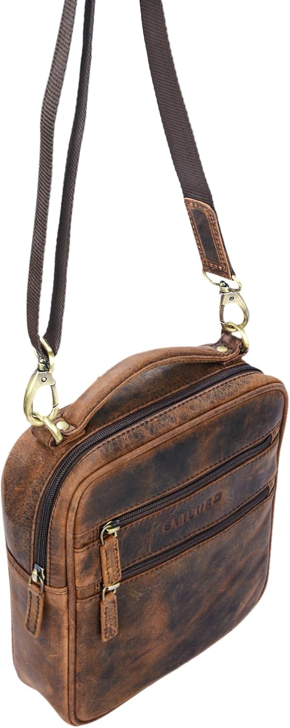 STILORD 'Mats' Herren Handtasche Leder Vintage kleine Messenger Bag mit Tragegriff Tablettasche für