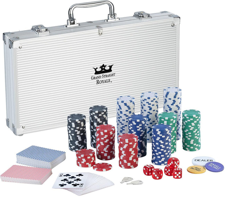 Pokerkoffer: Professionelles Poker-Set im abschliessbaren Aluminium-Koffer (Kartenspiele, Pokerspiel
