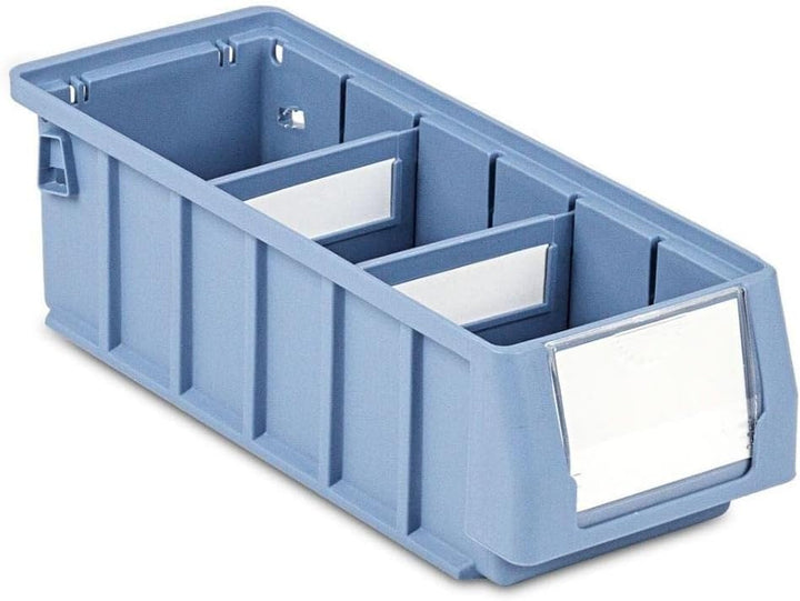 SparSet 5x Regalkasten 300 SN mit Etikett & Schutzhaube | HxBxT 9x11,7x30cm | 2 Liter | Sichtlagerka