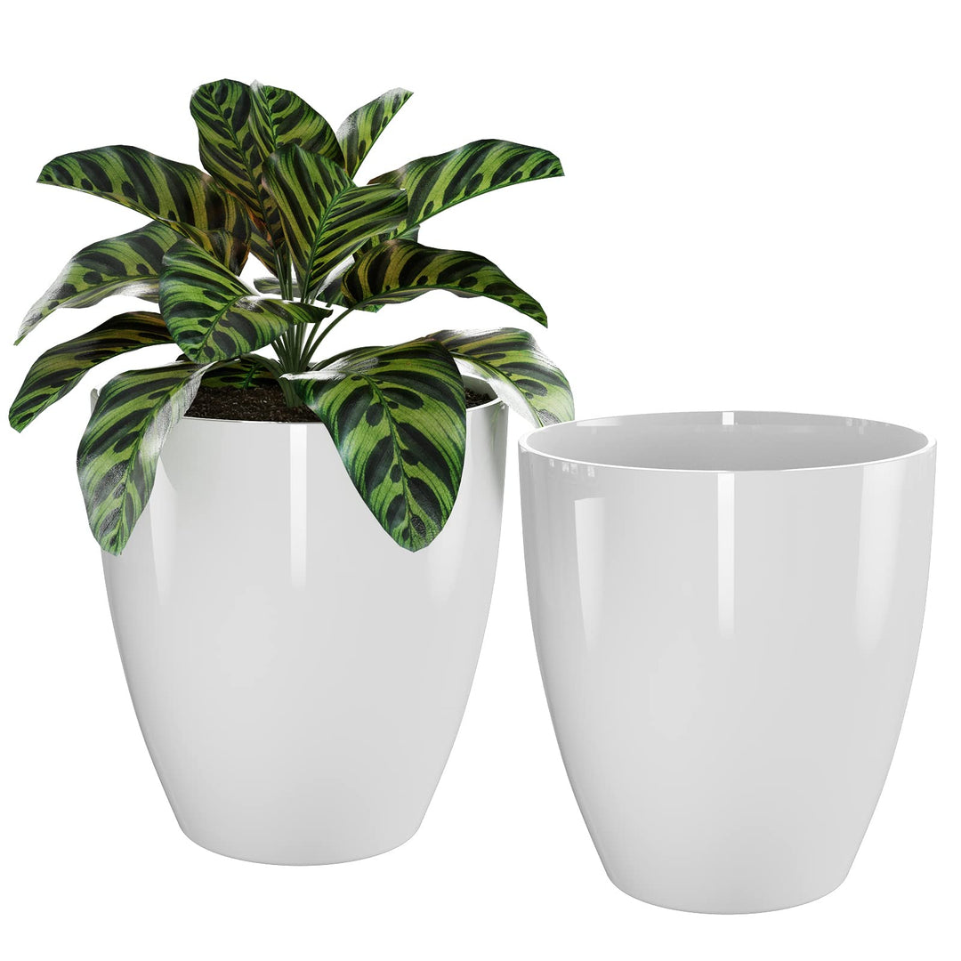 QCQHDU Blumentöpfe Set mit 2 Stück, Ø 25 x H 28cm Blumentopf für Innen- und Aussenpflanzen mit Entwä