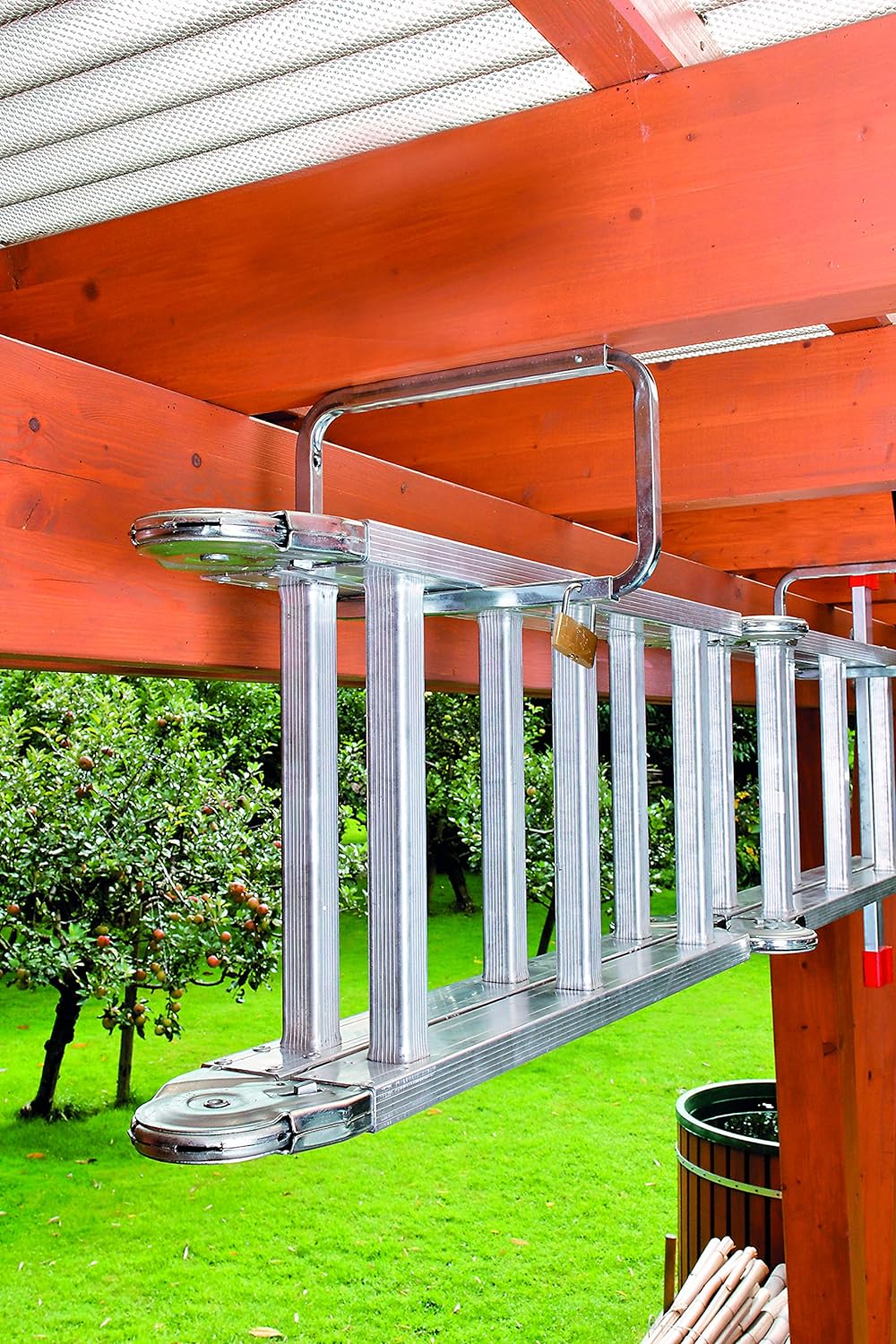 Alberts 802622 Leiterhaken | abschliessbar | galvanisch blau verzinkt | Gesamtlänge 282 mm | lichte
