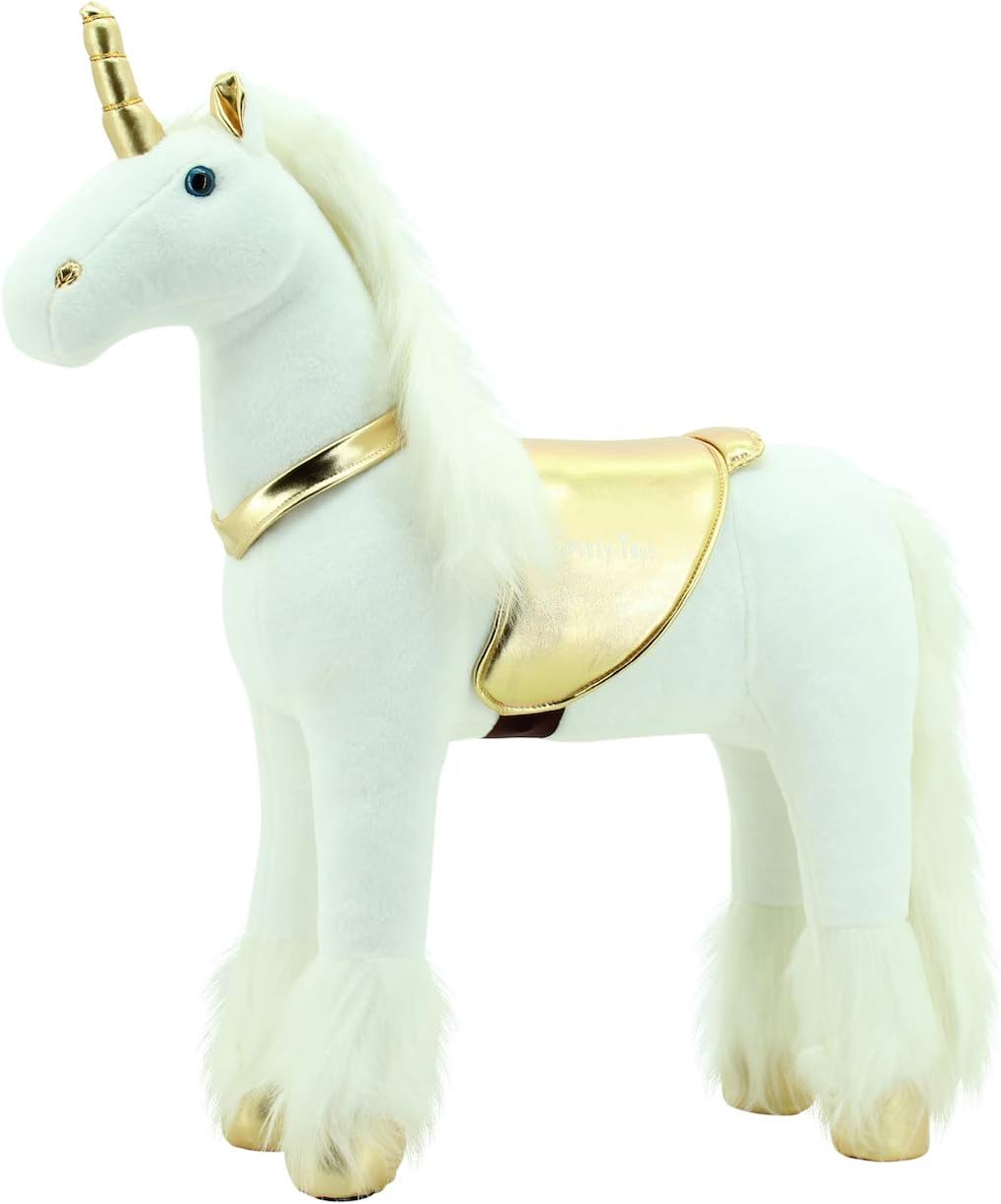 Sweety Toys 11292 Stehpferd Einhorn 80 cm mit Stahlunterbau