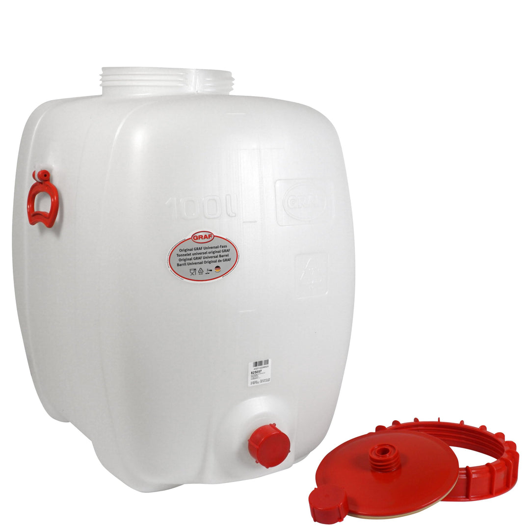 Graf Getränkefässer Saftfässer Kunststofffässer Ovale 60-500 Liter (Oval 100 Liter ohne Zubehör), Ov