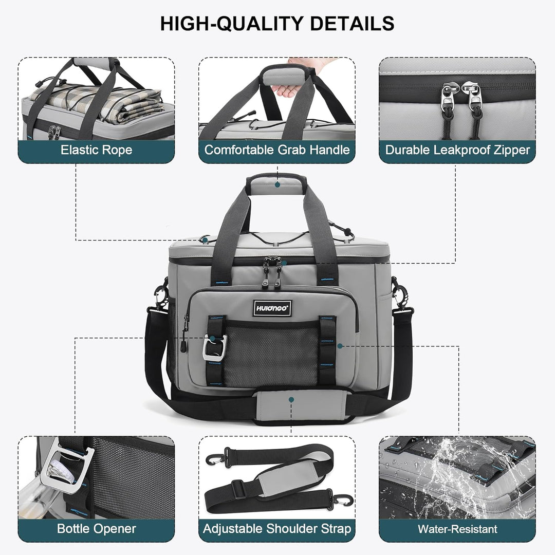 Hulongo Kühltasche, 30 L grosse isolierte Kühltasche, wasserdichte Thermotasche für Picknicks, ausla