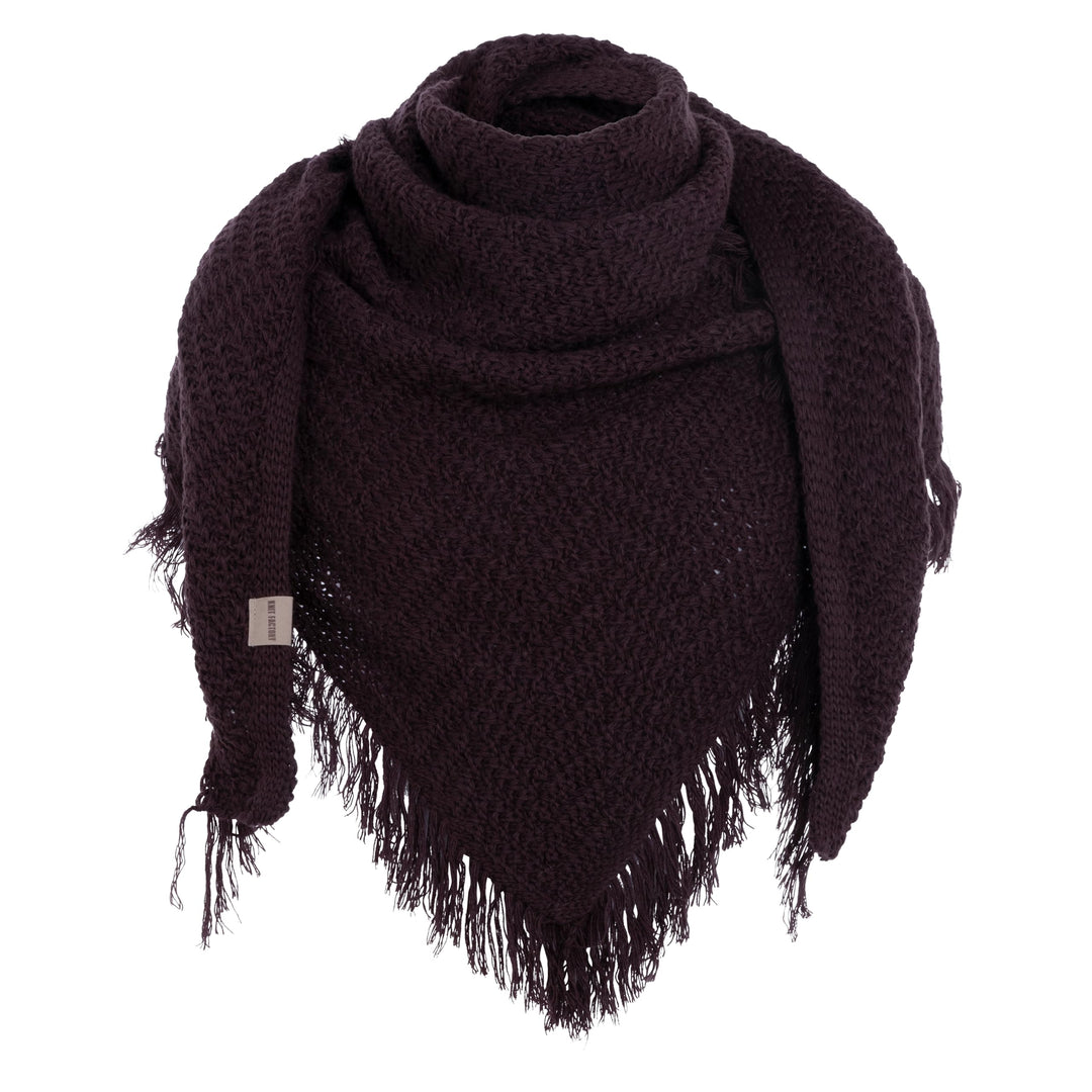 KNIT FACTORY - Dreiecksschal Amber - Damen Strickschal mit Wolle - Umschlagtuch für den Herbst und W