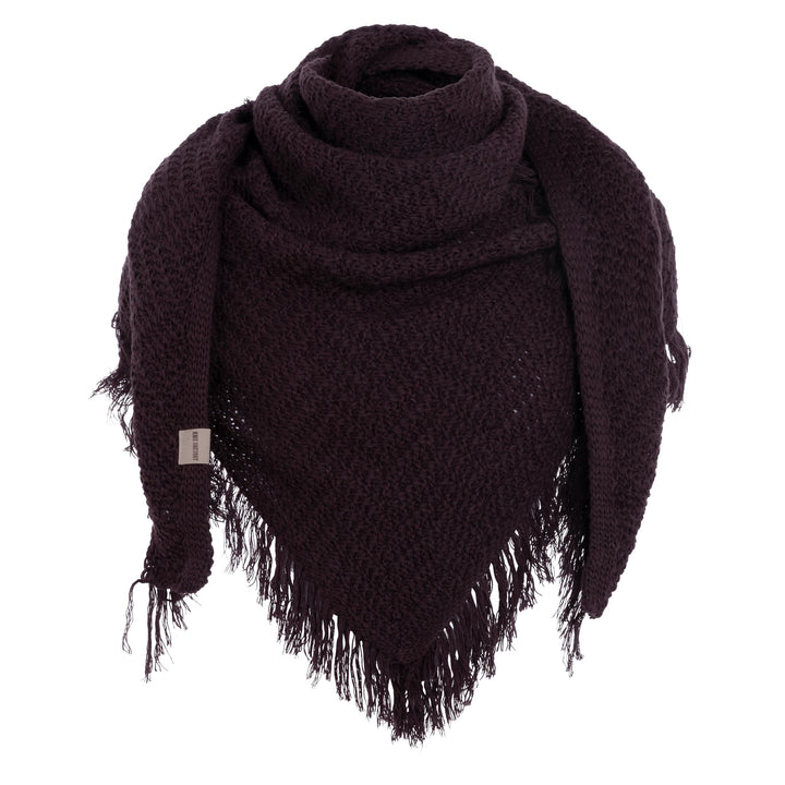 KNIT FACTORY - Dreiecksschal Amber - Damen Strickschal mit Wolle - Umschlagtuch für den Herbst und W