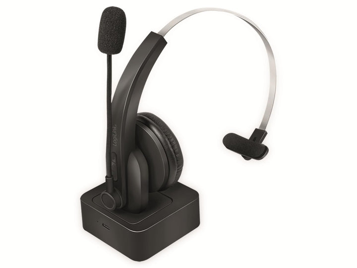 LogiLink BT0059 - BT Mono Headset mit Ladestation, Mikrofon Schwarz Standard