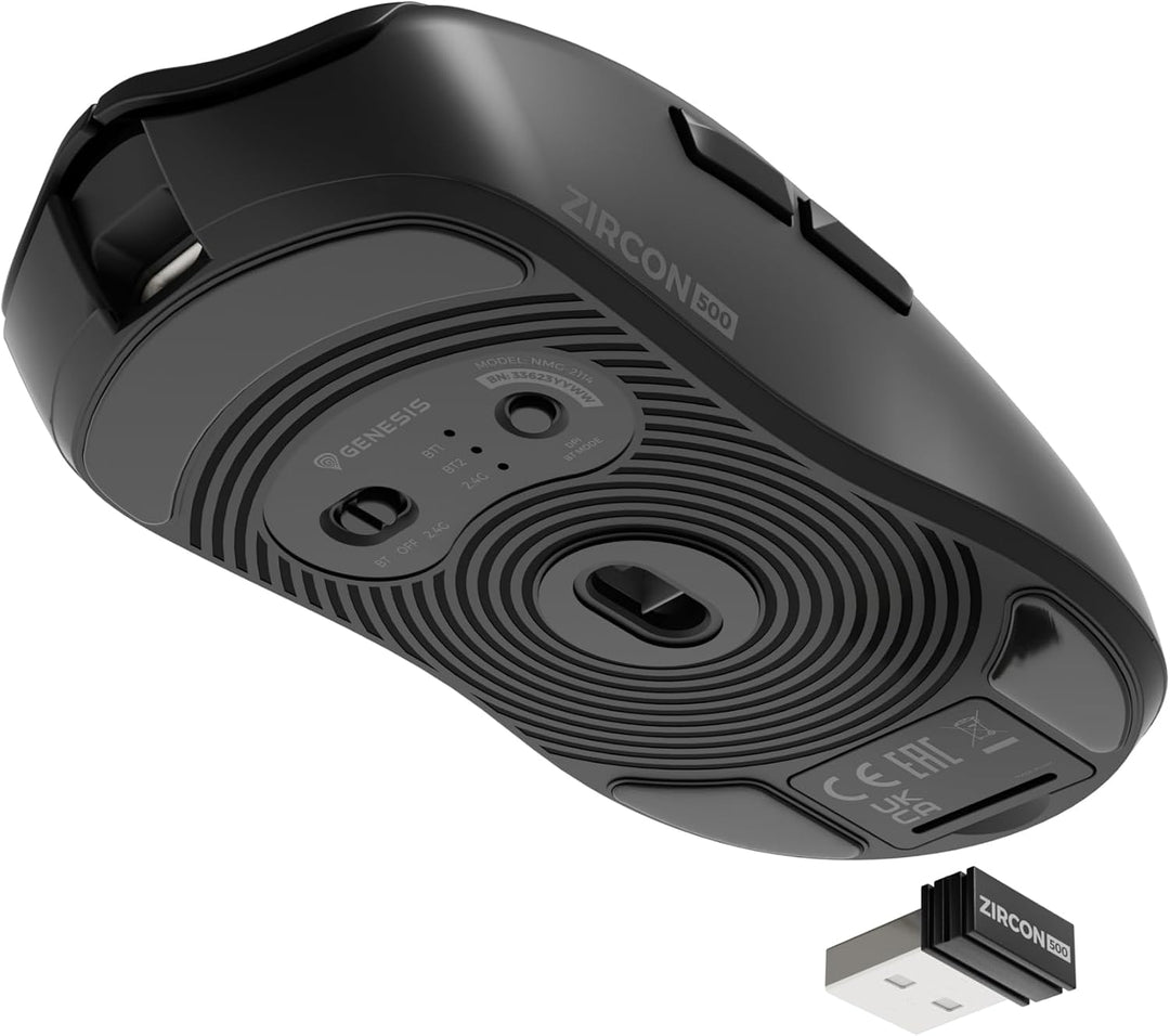 Genesis Zircon 500 G2 Wireless Gaming Maus kabellos Schwarz, 10000 DPI Gaming Mouse, PMW3325 Sensor,