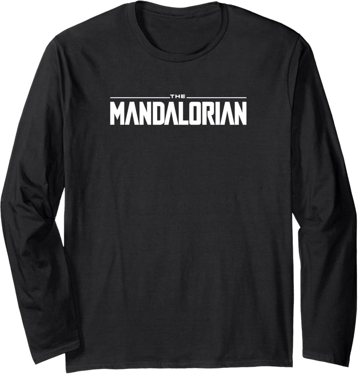 Star Wars The Mandalorian Logo BW Langarmshirt
