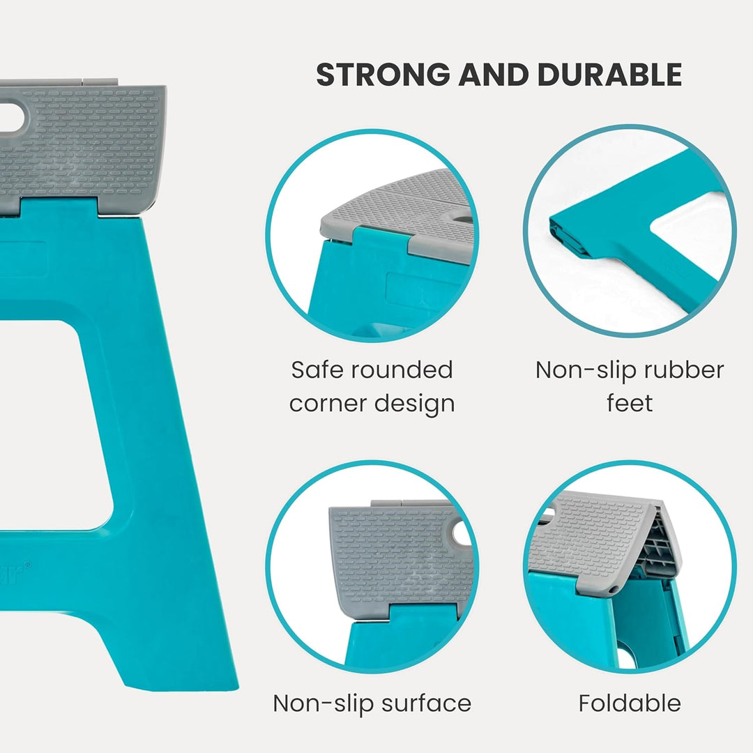 VIGAR Klapphocker - kompakte Ausführung - 40 cm hoch - belastbar bis 150 kg - 80% recycelter Kunstst