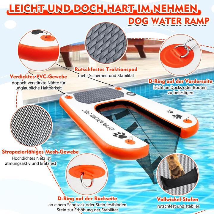 Hundewasserrampe Extra Breite Wasserrampe Pool Leiter, Float Welpen Planke für Pool, Dock & Boot, Ha
