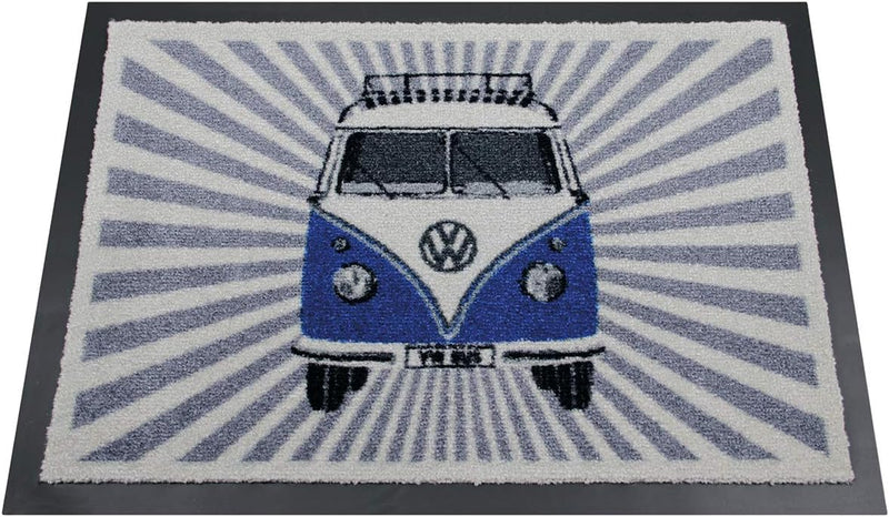 BRISA VW Collection - Volkswagen Fuss-Matte-Tür-Vorleger-Schuh-Schmutzfang-Abstreifer mit T1 Bulli B