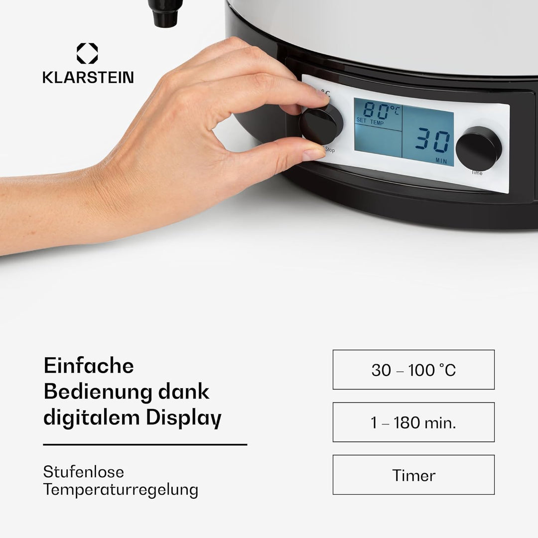 Klarstein KonfiStar 60 Digital Einkochautomat Einkochtopf Einkocher Heissgetränkespender,60 Liter, 2
