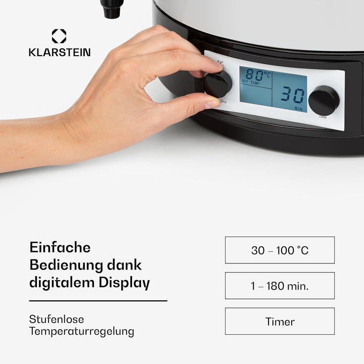 Klarstein KonfiStar 60 Digital Einkochautomat Einkochtopf Einkocher Heissgetränkespender,60 Liter, 2