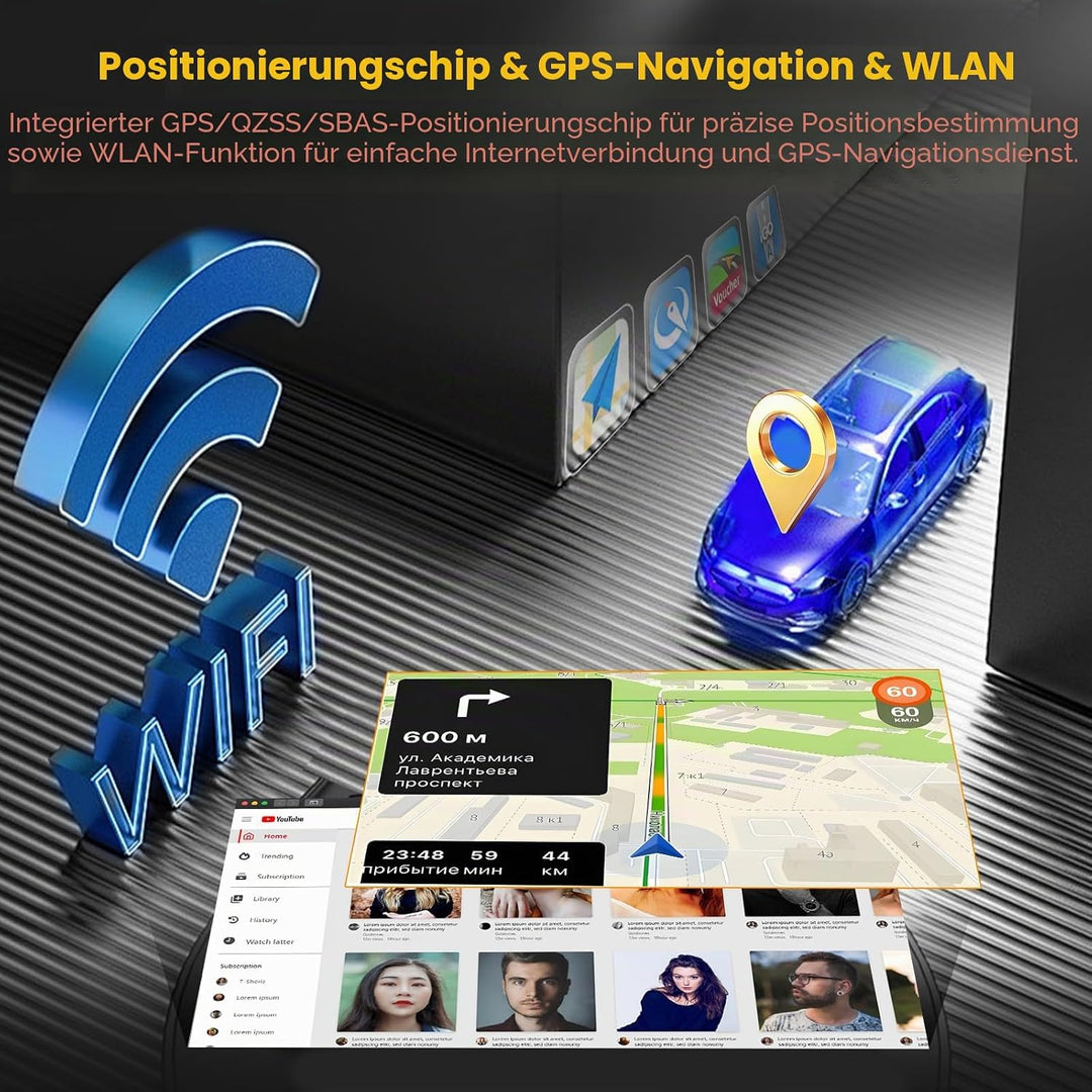 Hikity 2G+64G Autoradio Android 15 für FIAT Panda 2003-2012 mit 7-Zoll-Touchscreen, Autoradio für FI