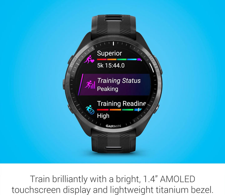 Garmin Forerunner® 965 Running Smartwatch, buntes AMOLED-Display, Trainingsmetriken und Wiederherste