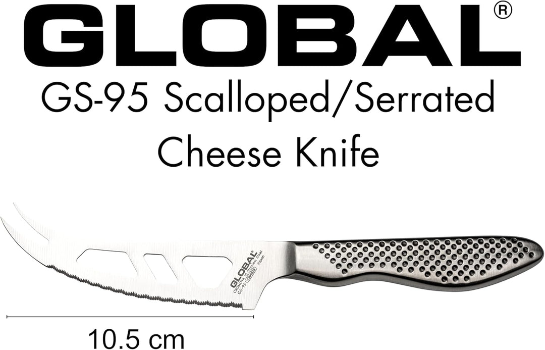Global Knives GS-95 Käsemesser, gewellt, mit 10,5 cm Klinge, Cromova 18 Edelstahl
