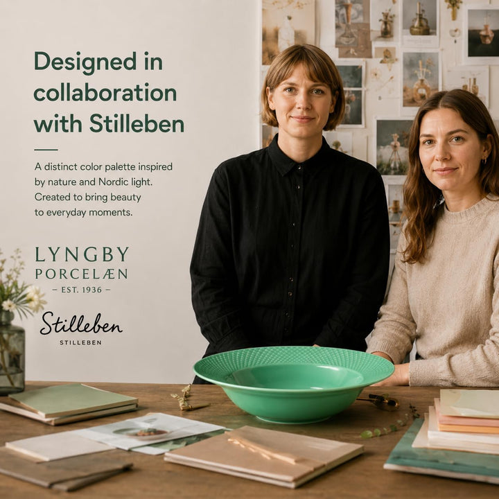 Lyngby Porcelæn Tiefer Teller Ø24.5 cm Rhombe Color Mix & Match Porzellan, grün, Grün