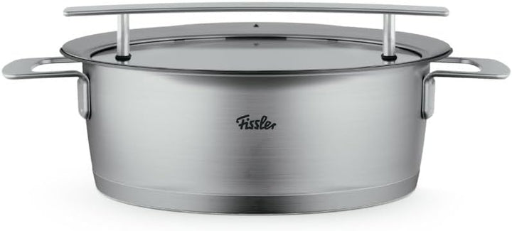 Fissler Phi Collection Bratentopf (24 cm, 3,9 L) mit Glasdeckel – grosser Edelstahl-Bratentopf, indu