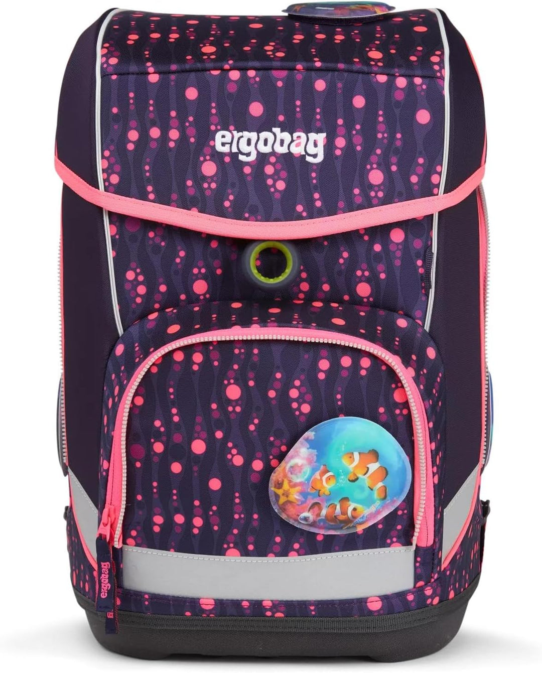ergobag cubo Set ergonomischer Schulrucksack, Set 5-teilig Einheitsgrösse Bärmuda Viereck - Lila