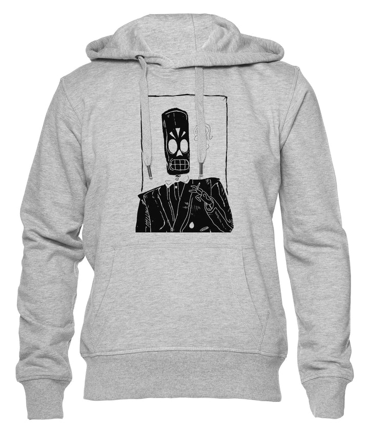 Grim Unisex Hoodie Herren Damen Grau Lange Ärmel Kapuzenpulli Men's Women's Grey