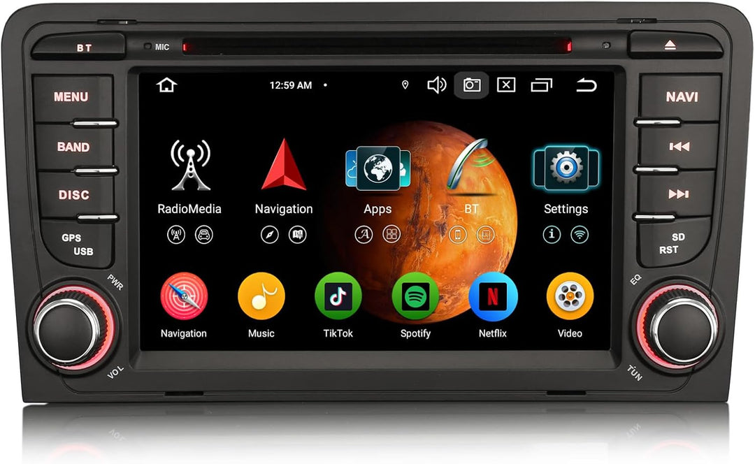 Acht-Kern 4GB+64GB Android 14 DAB+ Autoradio Für AUDI A3 S3 RS3 RNSE-PU Bildschirm mit GPS Navigatio